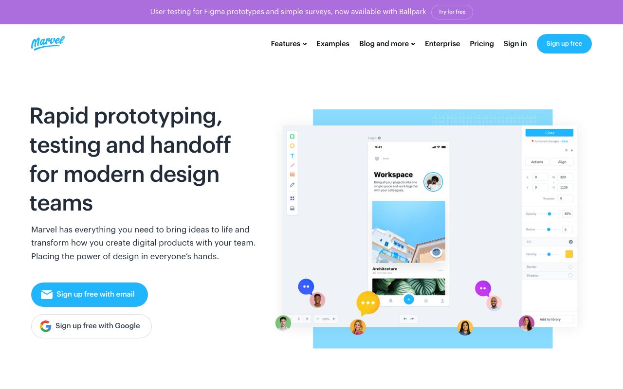 Marvel: All-in-One Design Platform for Digital Products