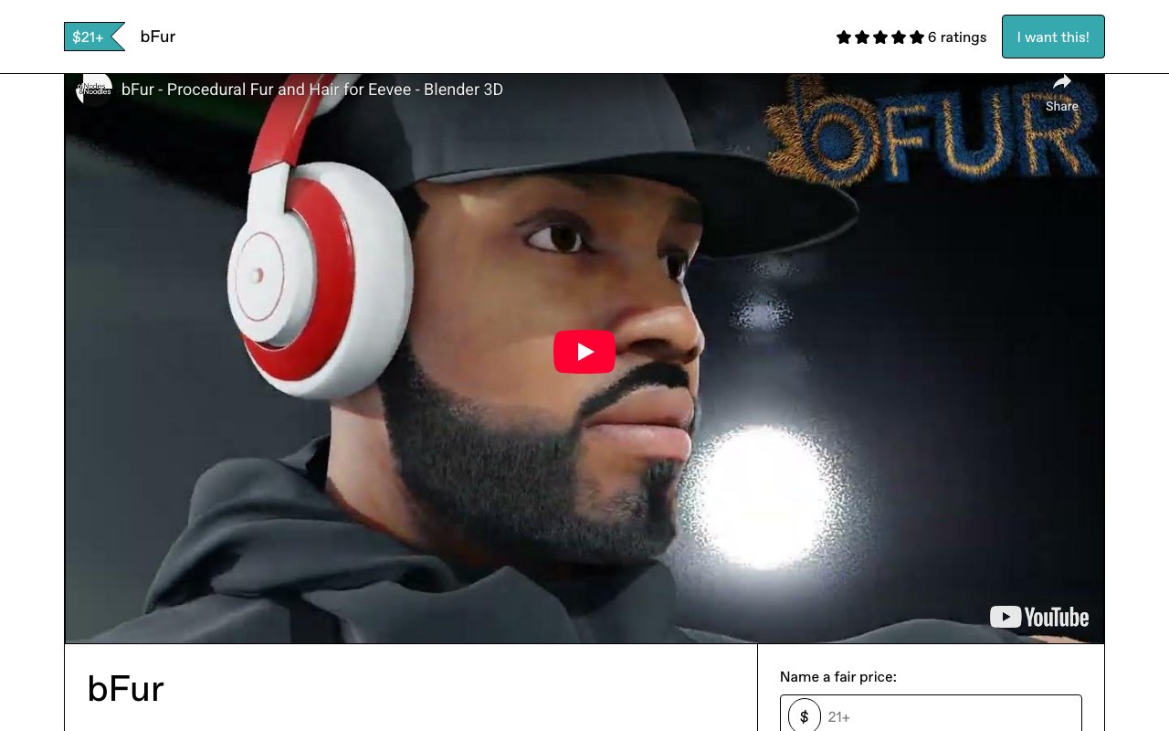 Procedural Fur and Hair Shader for Blender