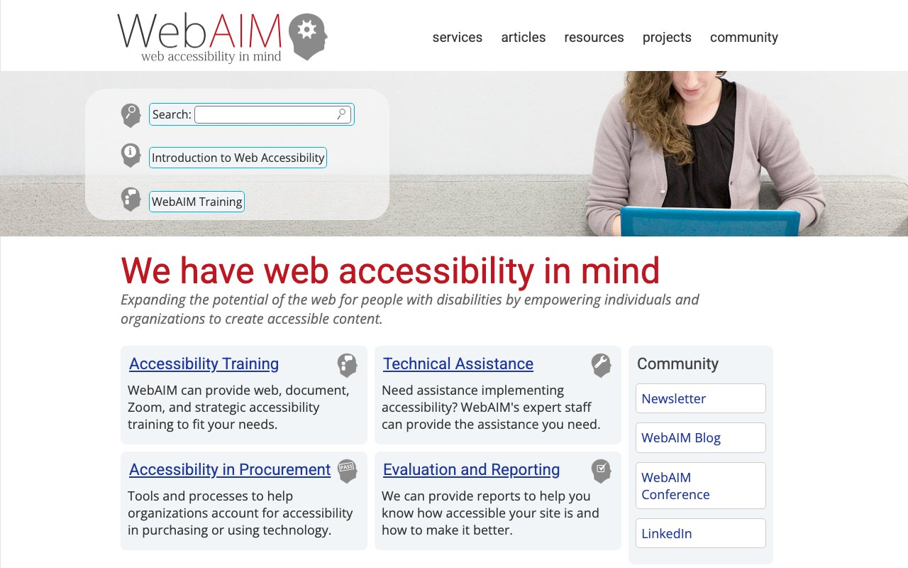 WebAIM: Web accessibility in mind